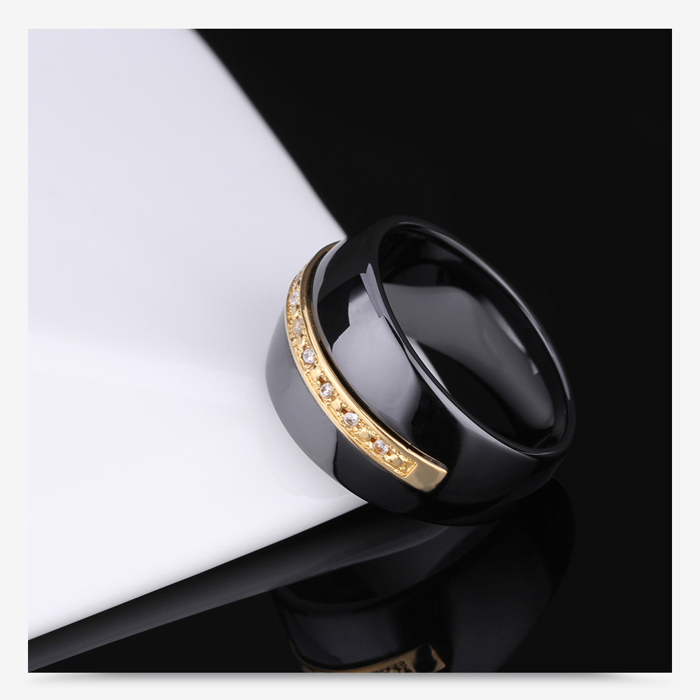 Titanium Steel Material Geometric Pattern Titanium Steel Geometric Artificial Diamond Wedding Bands