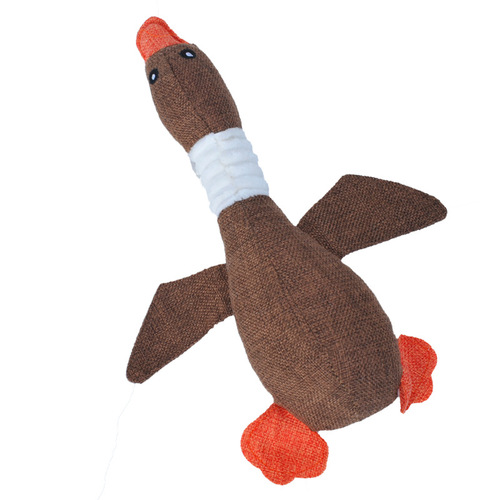 Wholesale pet toys, simulated dog plush toys, sound-resistant, bite-resistant denim, linen, wild goose