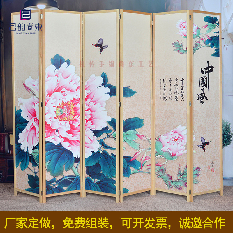 screen partition Entrance wholesale Home Furnishing to work in an office hotel Primary color environmental protection Pine furniture Oil Painting To fake something antique Folding screens