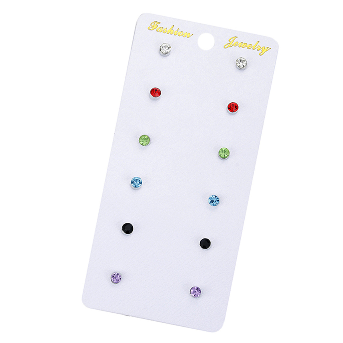 1 Set Basic Lady Classic Style Geometric Plating Inlay Alloy Zircon Ear Studs display picture 1