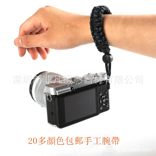 微单反相机手腕带手工编织手绳户外相机挂绳彩色帆布单反手腕带