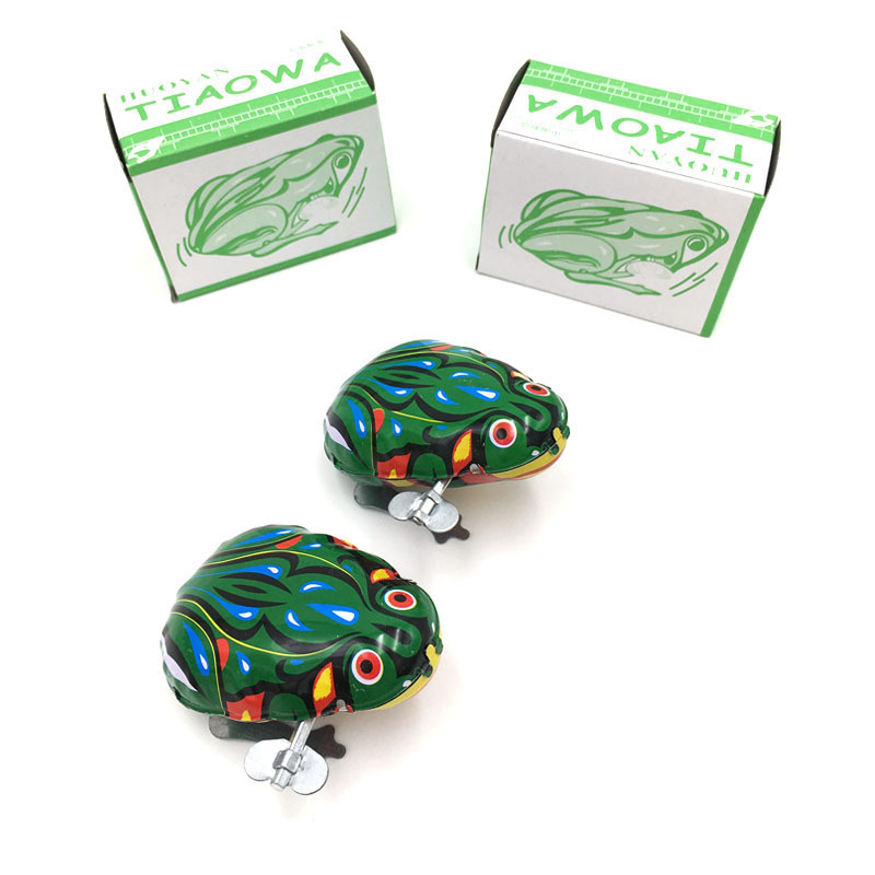 classic 80 Reminiscence Tin Frog jump Jumping Frog Clockwork Children&#39;s Day gift Source of goods children baby Toys