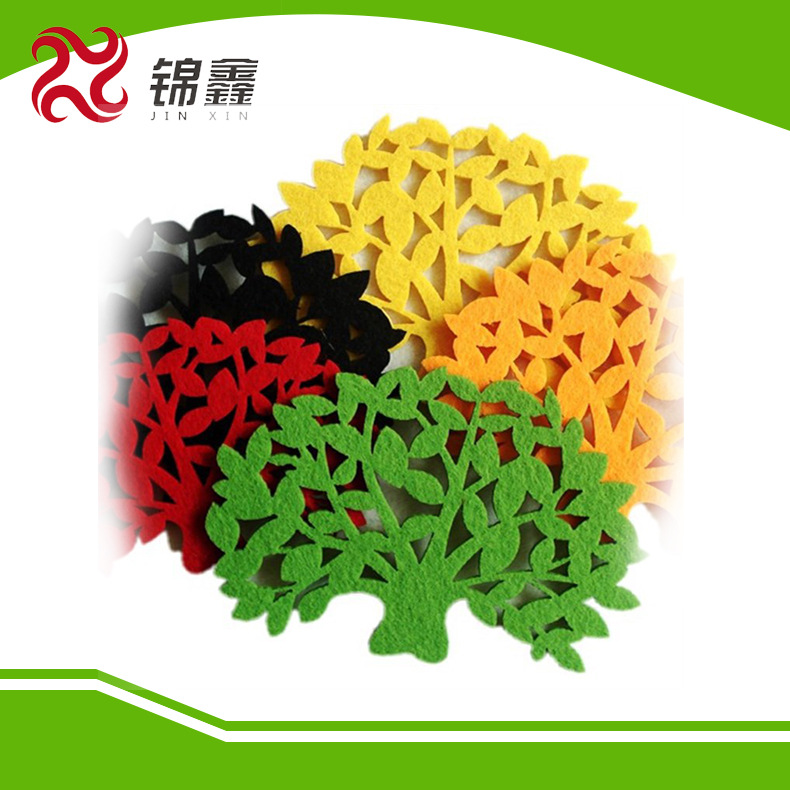 厂家供应无纺布工艺品毛毡布布艺杯垫餐桌杯子茶具等毛毡隔热垫