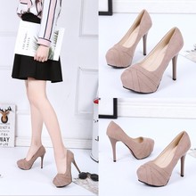 2022春秋新款台鞋子时尚大码外贸欧美高跟黑色女单鞋一件代发