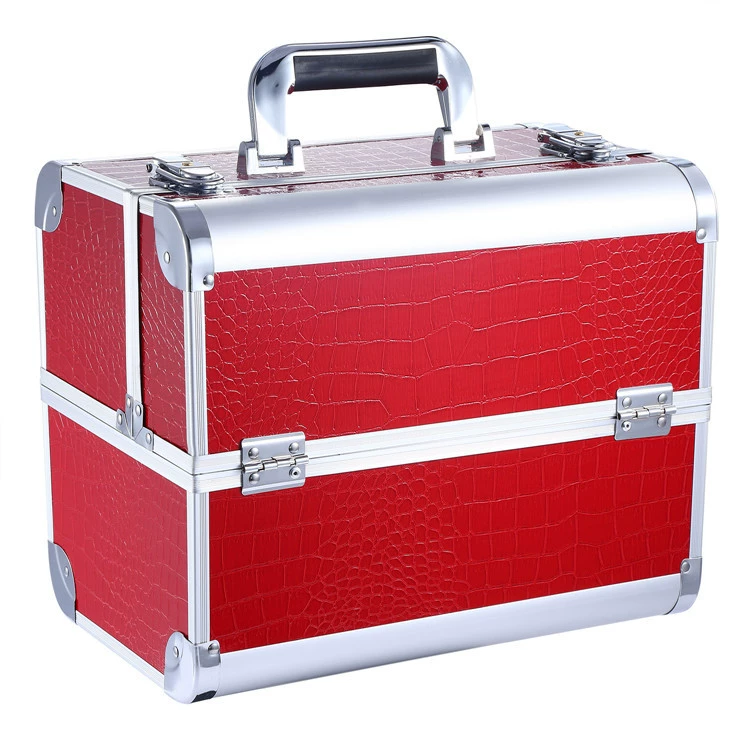 Handheld storage system for manicure, Korean style, crocodile print