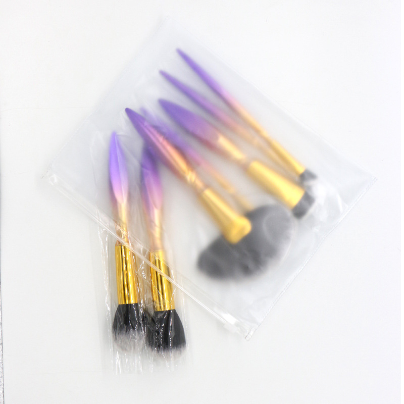Fashion Colour Artificial Fiber Plastic Handgrip Makeup Tool Sets 1 Set display picture 2
