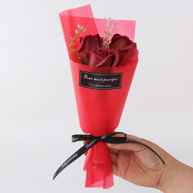 单束3朵礼品花红色