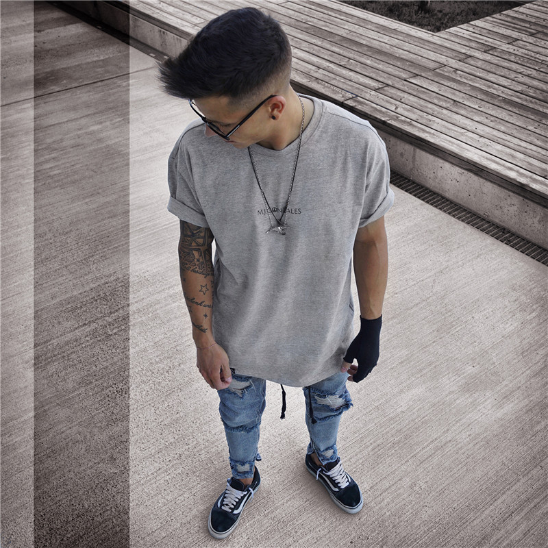 Herrjeans med revor trendiga biker denimbyxor för herr_voghion.com