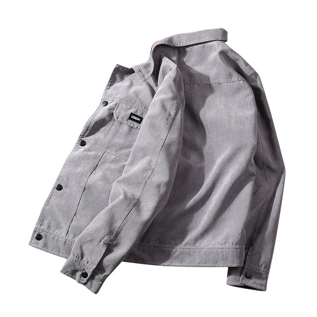 Men’s Lapel solid color letter label slim coat youth versatile casual jacket men