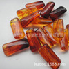 28*13*12mm transparent amber color square twist amber alien plastic bell imitation amber plastic bead