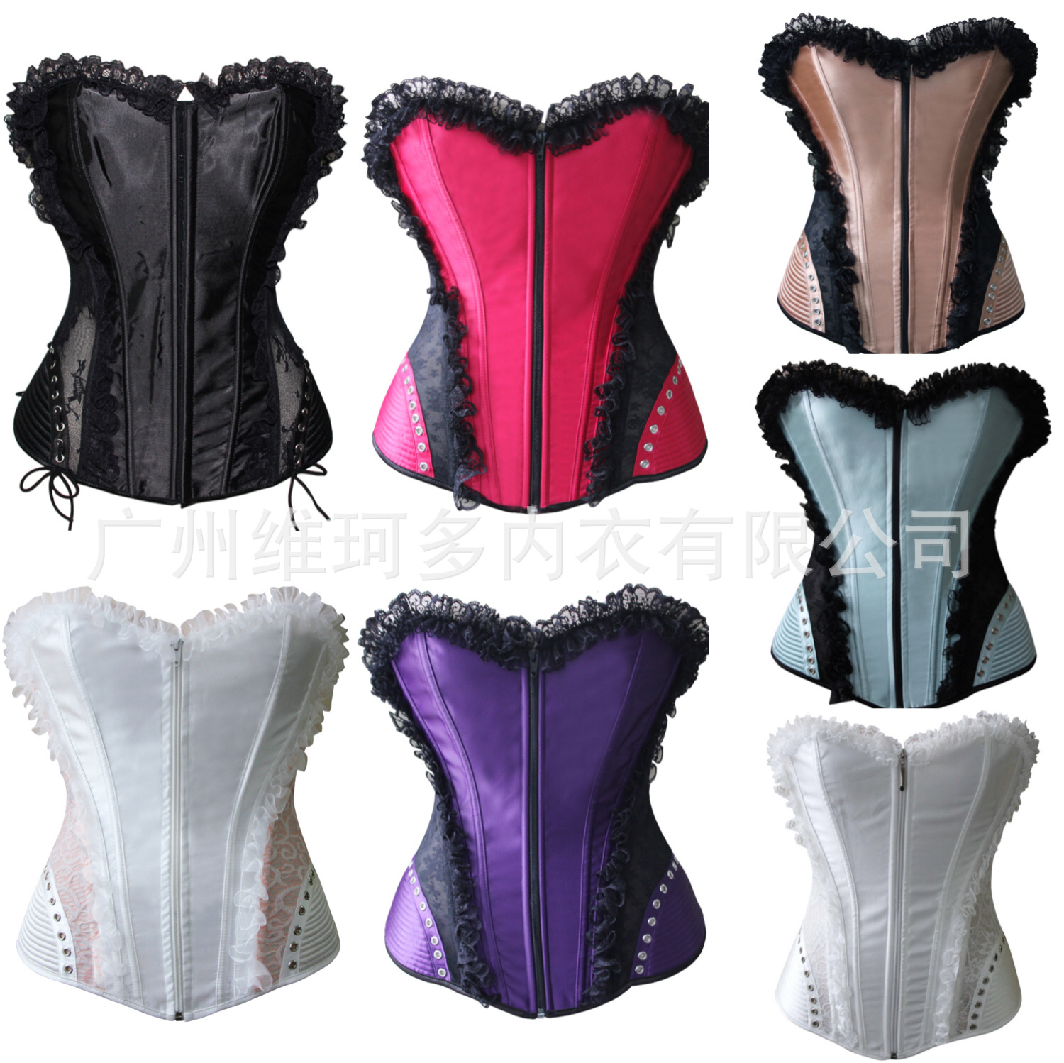 1143维珂多 欧美宫廷塑身衣蕾丝款合跨透气透明露背新款束身衣