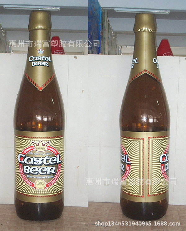 批发出口欧美充气啤酒瓶 充气红酒瓶 广告酒瓶模型定制