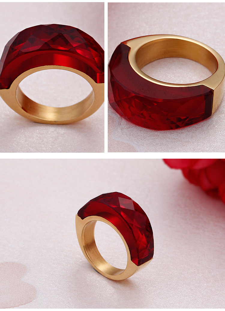304 Stainless Steel Material Geometric Pattern Women'S Gender PVD Coated 18K Gold Plated Geometric Stainless Steel Fashion Waterproof Non Tarnish Rings