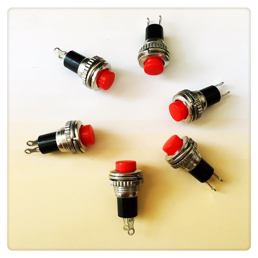 自复位按键开关 按钮点动开关 R13-507 16MM 红色 无锁开关-阿里巴巴