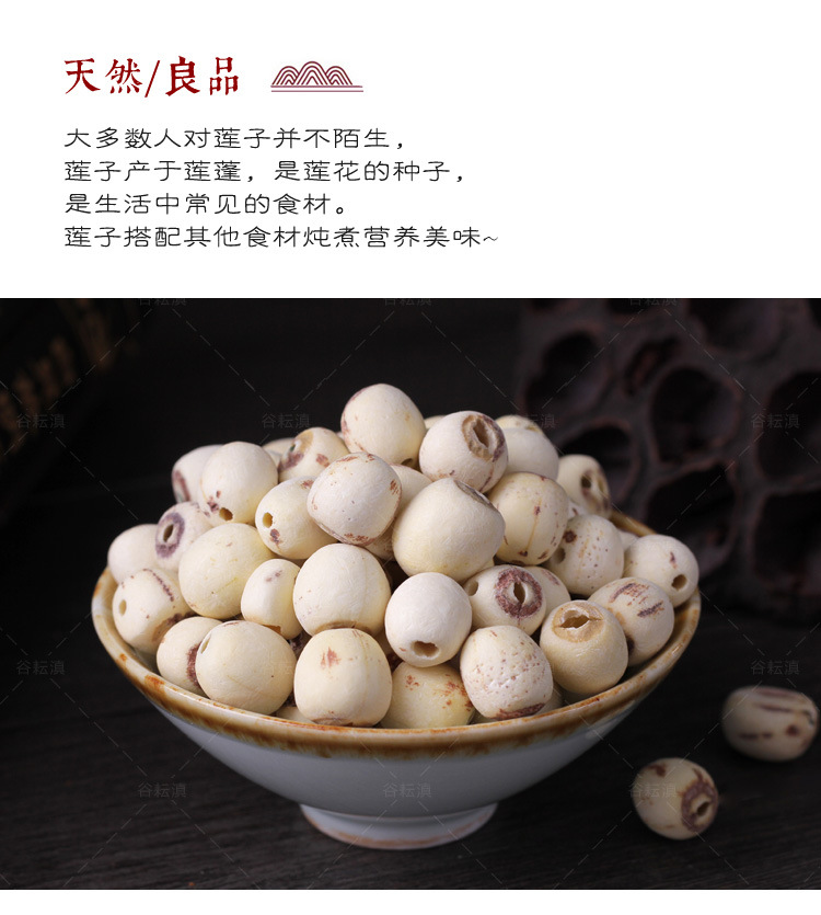 White Lotus Seeds (Nelumbo nucifera) — Core-Removed Dried Lotus Seed, 500g overview