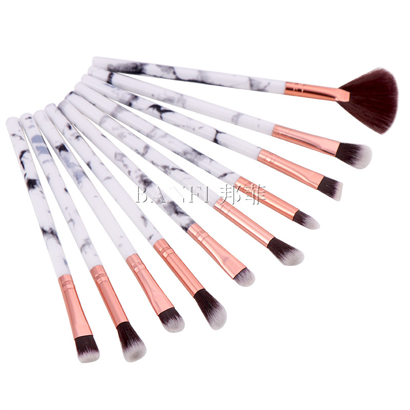 10 Marble Eye Makeup Brush Set Beauty Tool Wholesale Nihaojewelry display picture 5