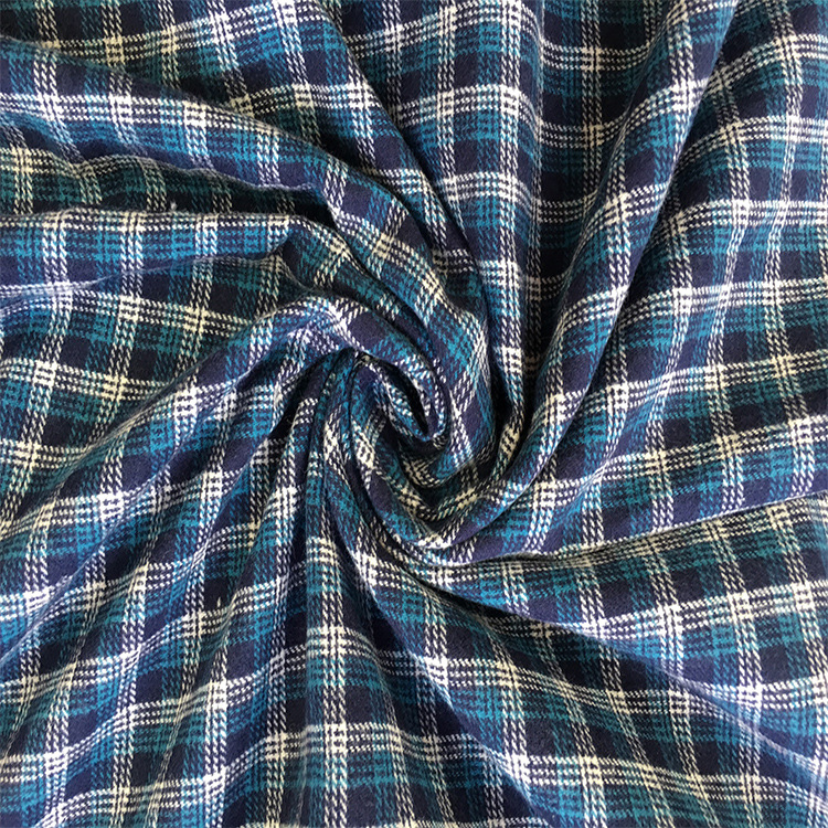 厂家长期供应新品拉绒棉格布XH-322# 格子服装布料 厂家批发