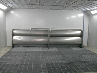 Mobile telescopic spray booth Electric rail steel structure spray booth Large spray booth
