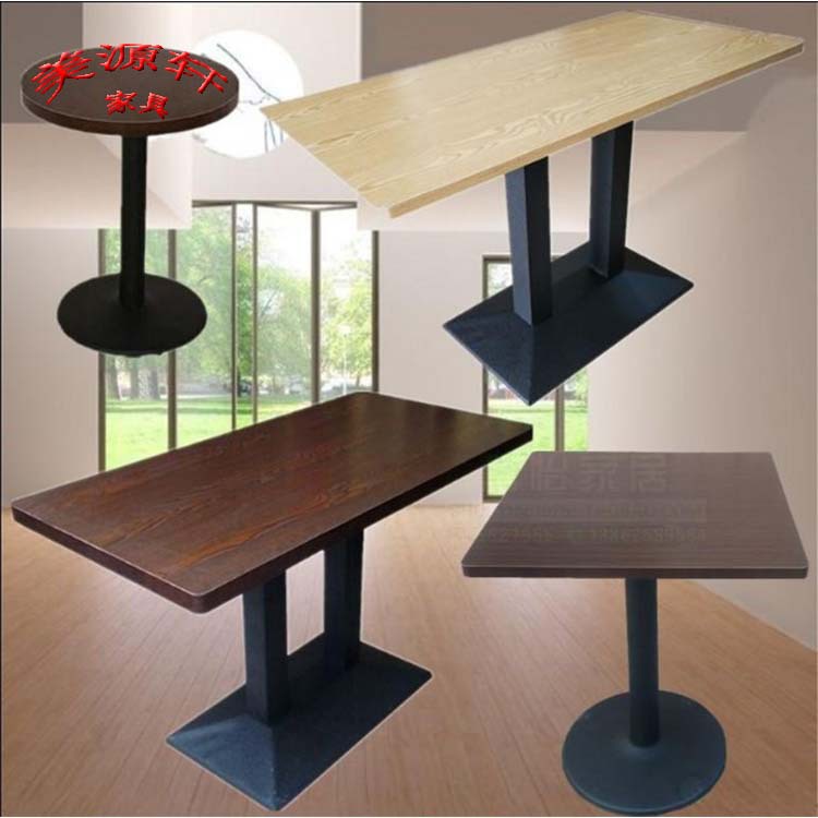金属铸铁底座餐桌金属底座板式餐台三胺板台餐厅桌子 餐厅桌椅
