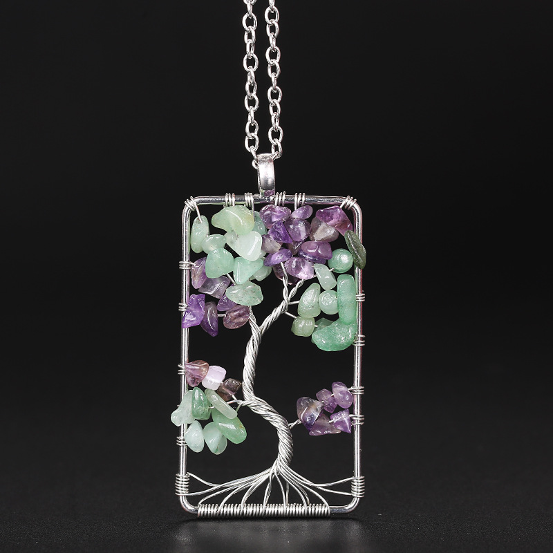 Ethnic Style Tree Crystal Plating Pendant Necklace 1 Piece