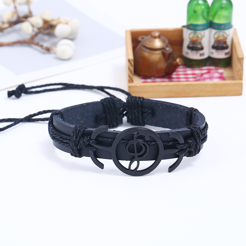 Leather Fashion bolso cesta bracelet  black NHPK2091blackpicture3