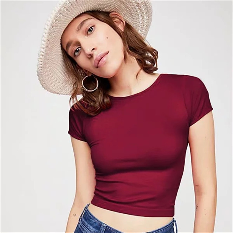 solid color short-sleeved t-shirt  NSAC21634