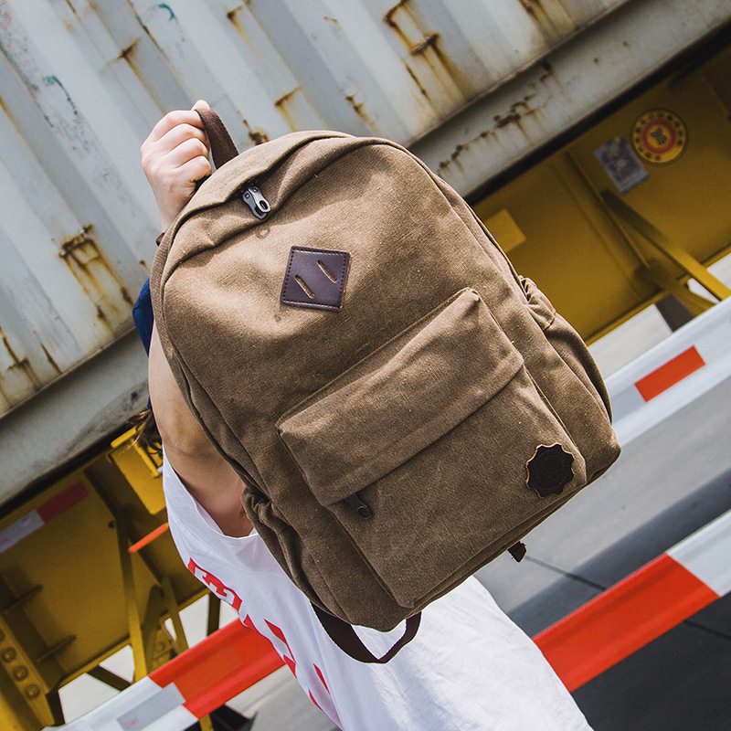 Foreign trade new female canvas backpack...