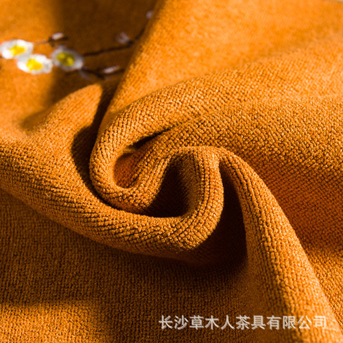 Caomuren embroidered cotton fiber tea towel thickened absorbent tea cloth cleaning towel tea ceremony rag tea set accessories