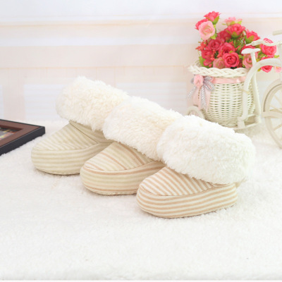 baby Cotton-padded shoes Autumn and winter baby Sherpa Warm shoes Newborn Foot sleeve men and women baby thickening soft sole Cotton-padded shoes