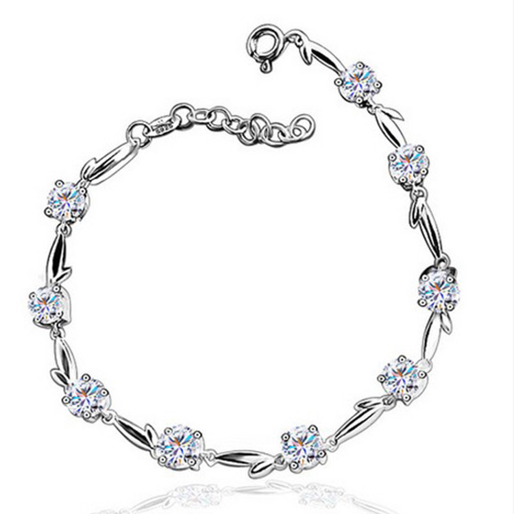 New fashion 925 sterling silver women's love lucky charm leaves bracelet factory direct wholesale New fashion 925 sterling silver women's love lucky charm leaves bracelet factory direct wholesale