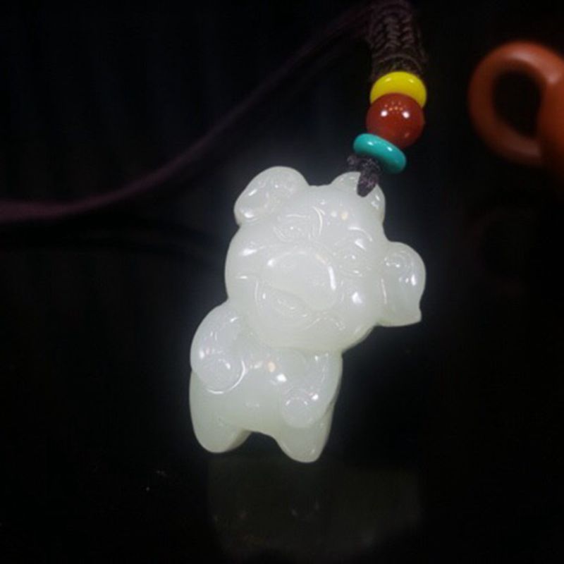 Cartoon pendant white jade for men and women