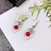 Long asymmetrical earrings handmade with tassels, Korean style