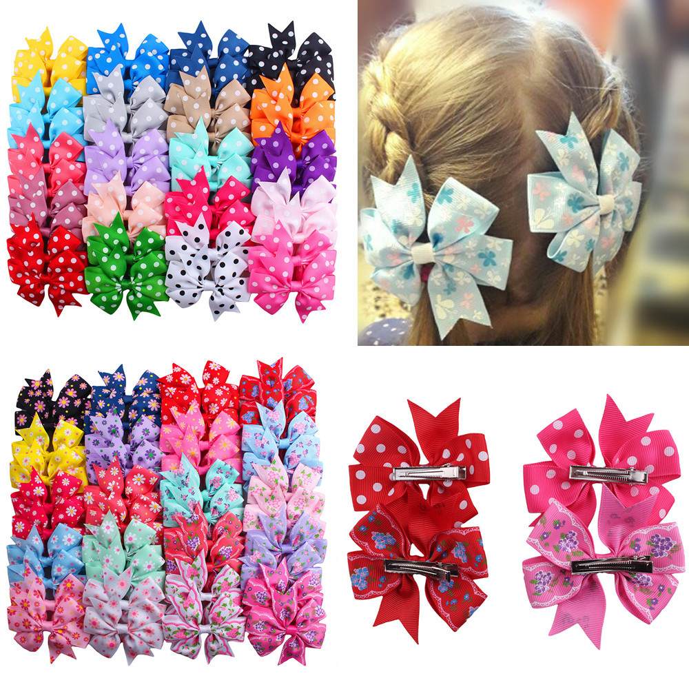 40-color printed dot ribbed fishtail bow...