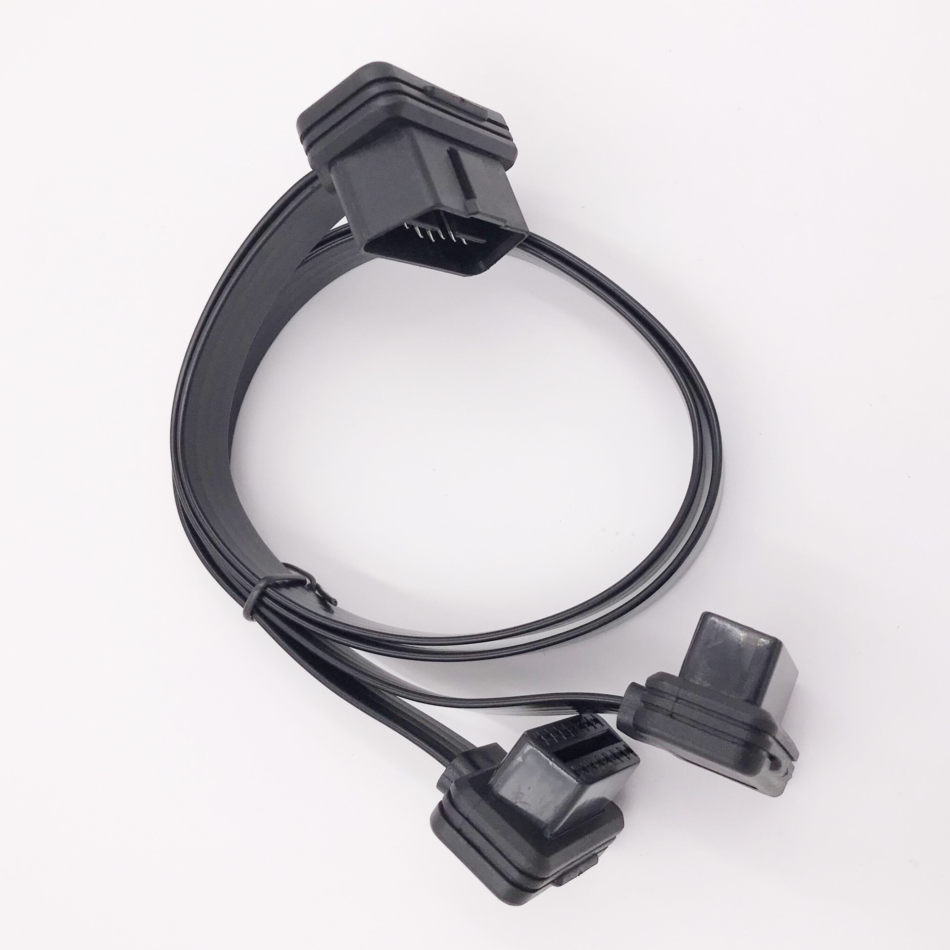 OBD2延长线一分二转接口汽车连接线公母16针满芯插头通用