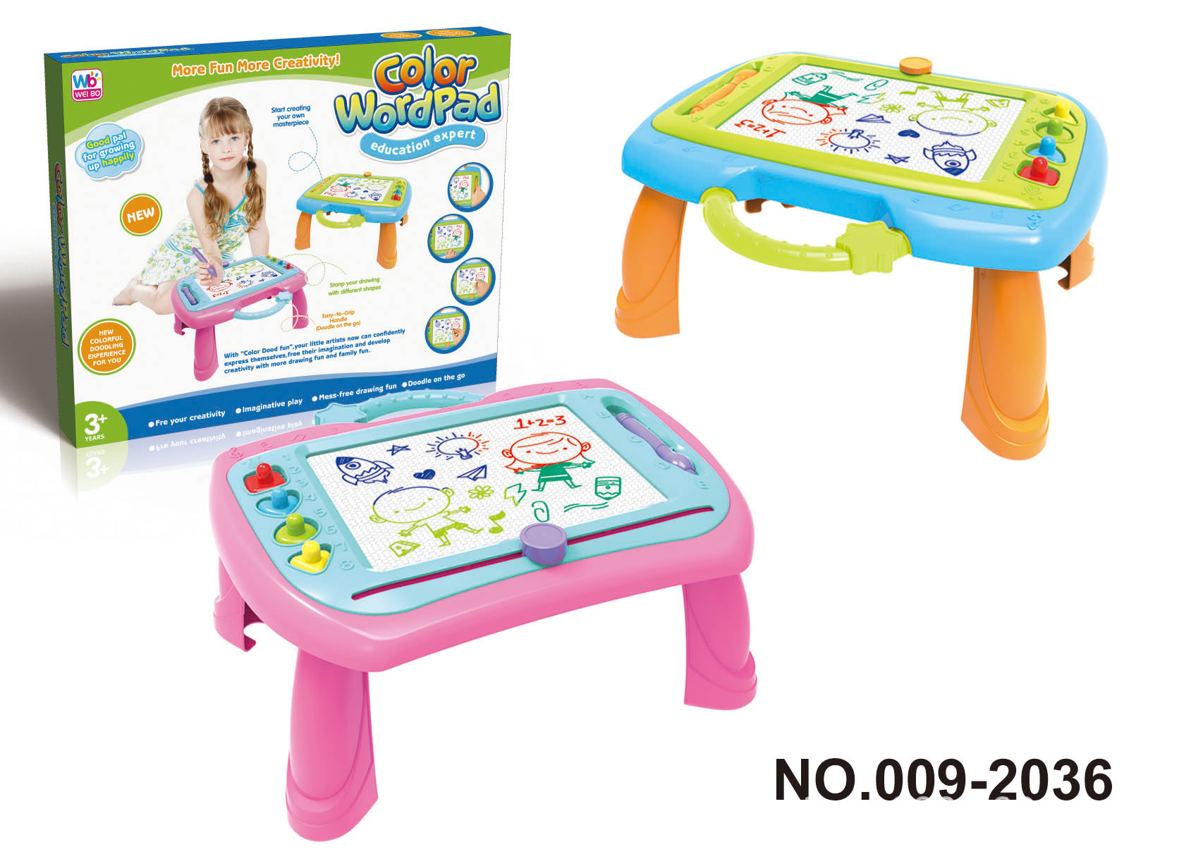 Children's Painting table drawing board Enlightenment toy color magnetic writing board table 2 colors mixed