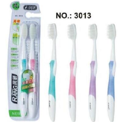 三笑牙刷厂家直批儿童成人款两只套装软中硬小头软毛纳米竹炭牙刷|ru