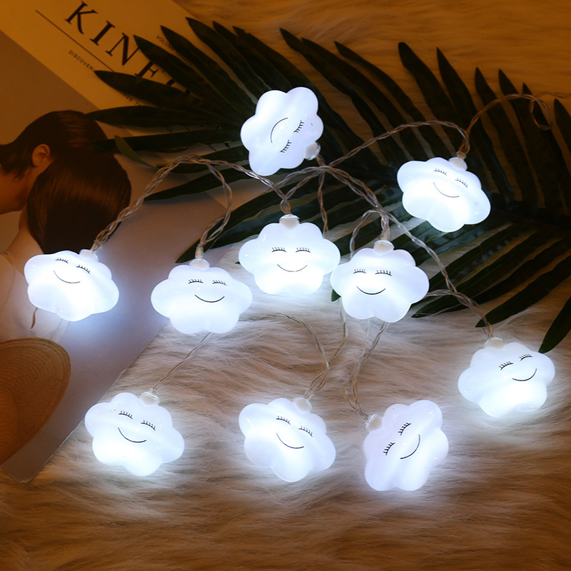 LED White Cloud light string battery light with modeling light string festival celebration indoor lighting decoration manufacturers wholesale