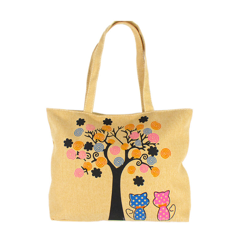 创意印花手提棉布袋定制环保购物手提帆布包彩印帆布袋