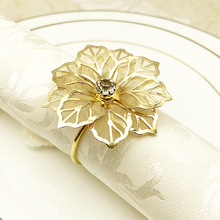 Swing khách sạn đặt vàng kim loại vòng khăn ăn vải miệng khăn ăn khăn ăn vòng vòng hoa hình khóa khóa chỗ khăn bán buôn Thiết bị khách sạn