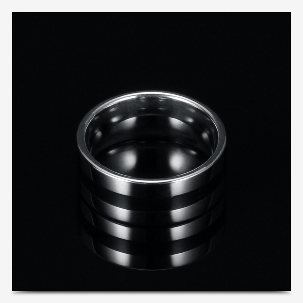 Casual Round Titanium Steel Epoxy Rings display picture 2
