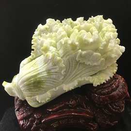 玉石雕刻摆件玉白菜家居开业礼品蓝田玉白菜玉器创意白菜玉工艺品
