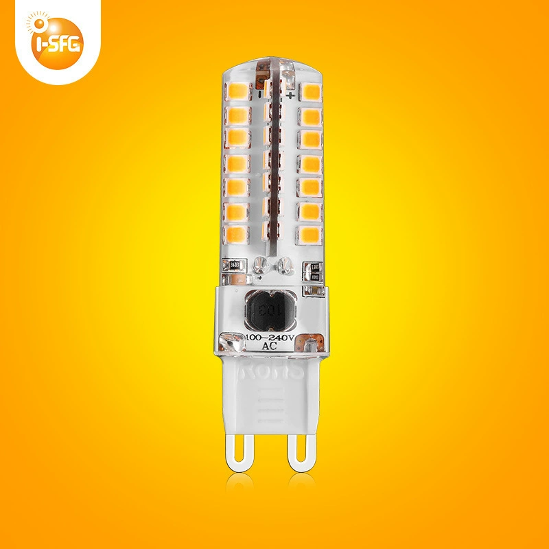 Фабрика прямой AC100V240V 3W силиконовые G9 LED 56LED лампы бусины g9 светодиодные кукурузы свет 3W