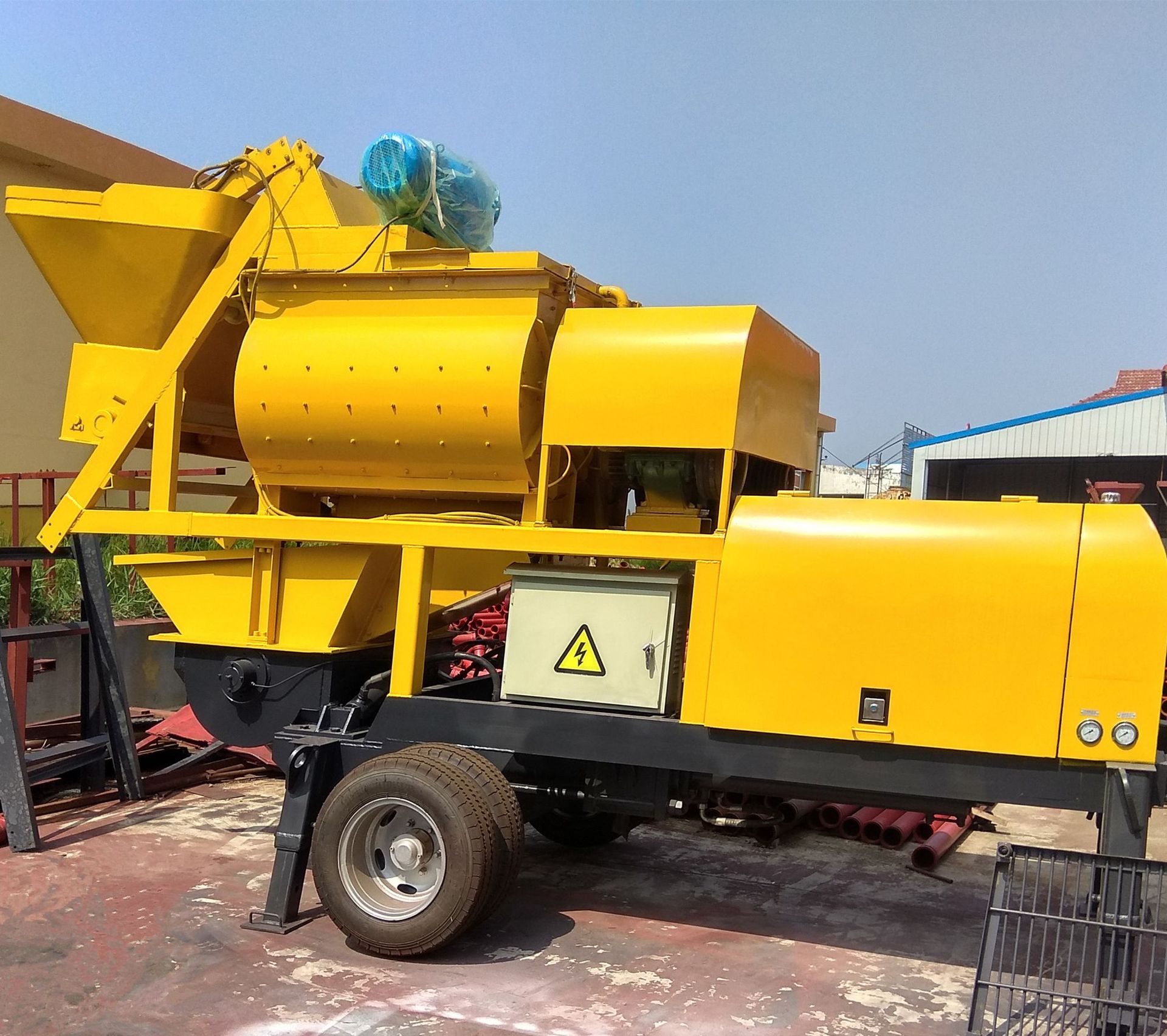 强制搅拌拖泵 搅拌机带泵送 搅拌泵送两用机