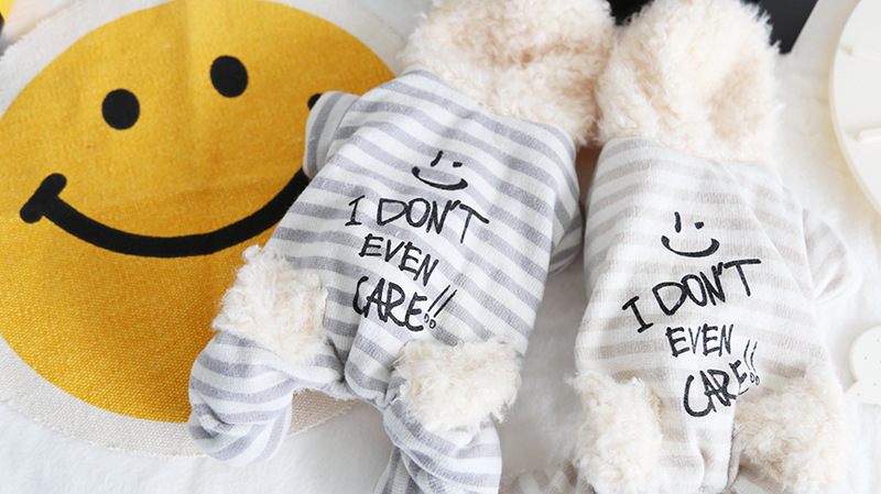 全条纹印花带帽四脚衣