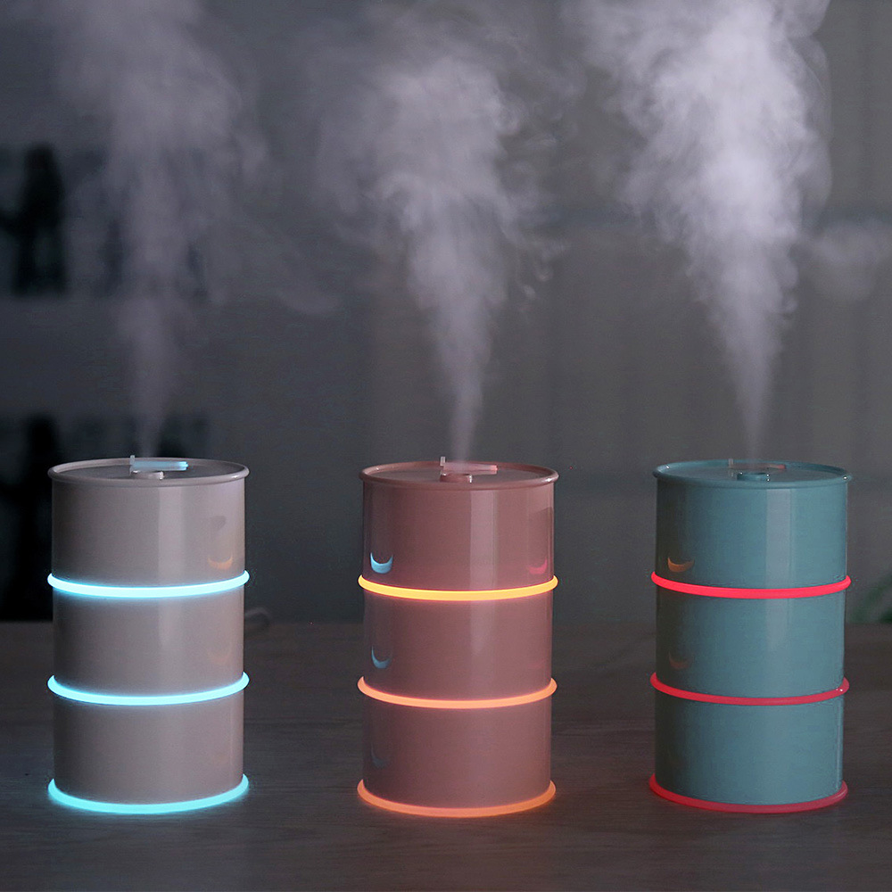 拾风三合一usb迷你油桶加湿器 七彩夜灯加湿器 送usb风扇led灯