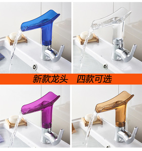 批发高标全铜水龙头单孔冷热卫生间洗脸台洗手盆龙头瀑布出水面盆