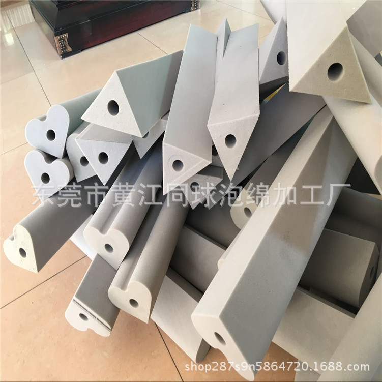 厂家直销 灰色90kg高密度海绵异形切割心型长条固定海绵托盘