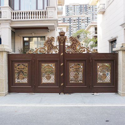上海隆掘廠家直銷 別墅大門 定制折疊門鋁合金電動庭院門批發