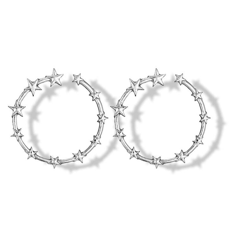 1 Paire Style Simple Star Placage Alliage Boucles D'oreilles display picture 5