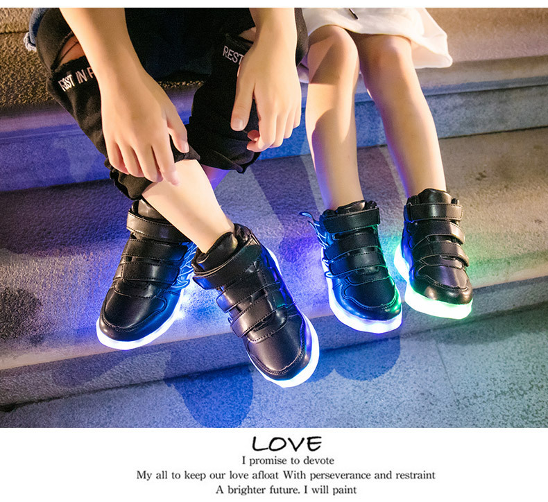 2024 Ala per bambini Primavera, Autunno, Inverno Luminescente colorato per ragazzi e ragazze Scarpe luminose notturne ricaricabili a LED_voghion.com